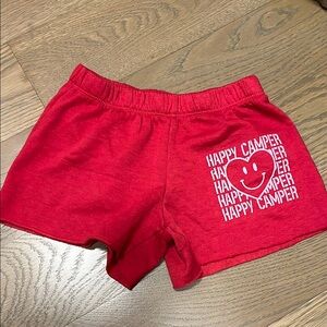 Red firehouse Happy Camper Shorts- never worn
